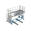 2001479 - Plateforme mobile relevable avec roues spéciales pour rails via