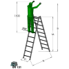 FATP wide scissor fiberglass ladder with double access EN131.1-2 and EN 50528 - Image 2