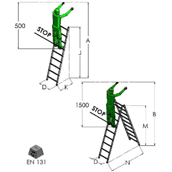 ES - 4043 - Scala articolata trasformabile in alluminio EN131.1-2 - immagine 2