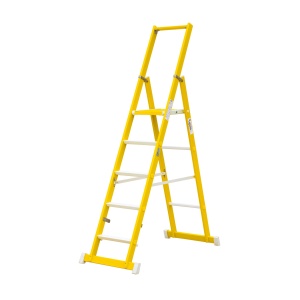 F6TPW scissor fiberglass ladder with platform EN 131.1 - EN 131.2 and EN 50528